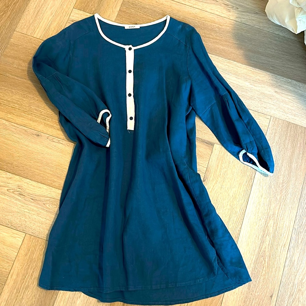 Linen blue dress brand new size 12